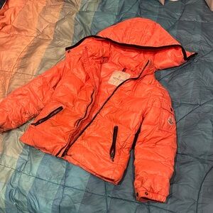 Moncler Kids Bright Orange Puffer Jacket